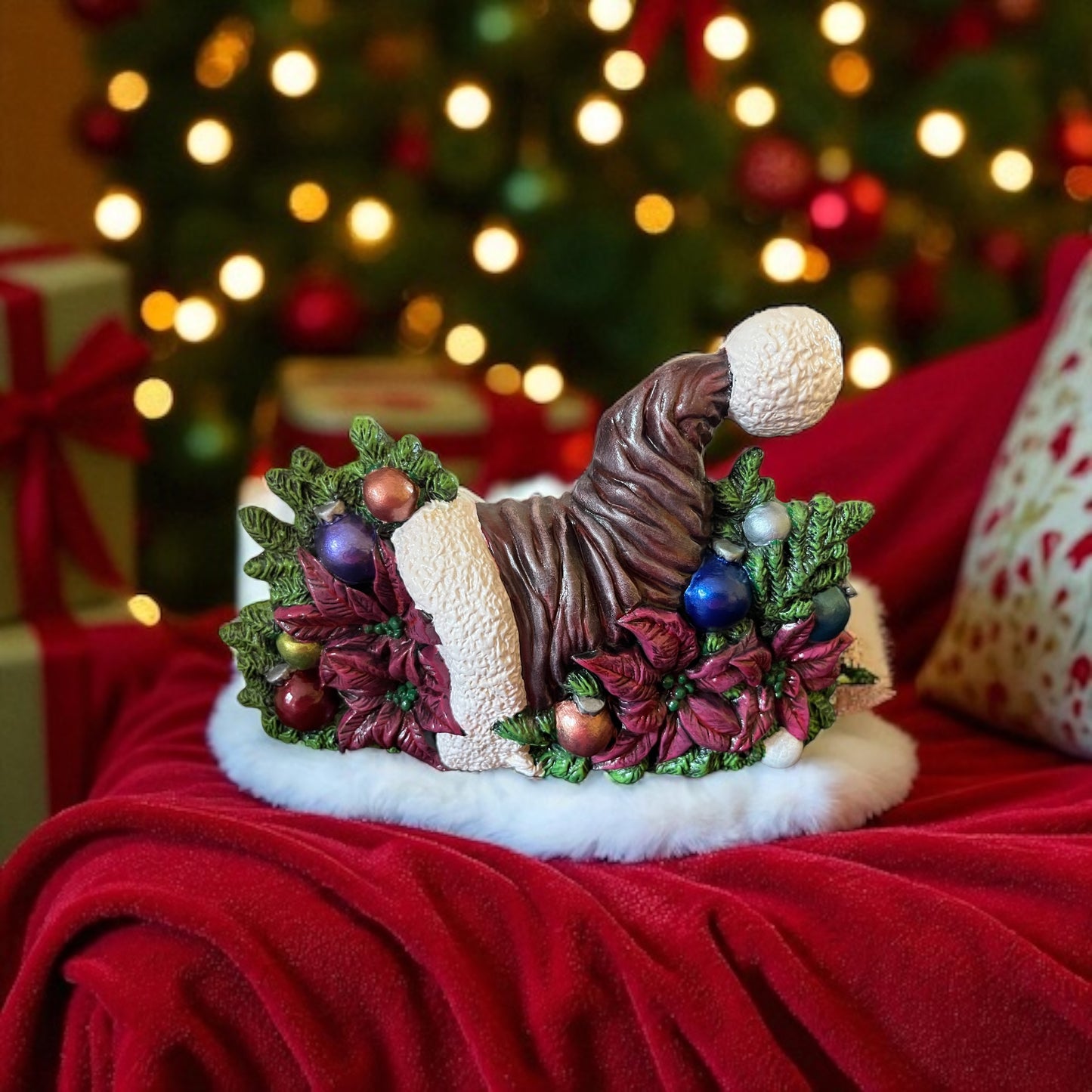 Santa hat with ornaments